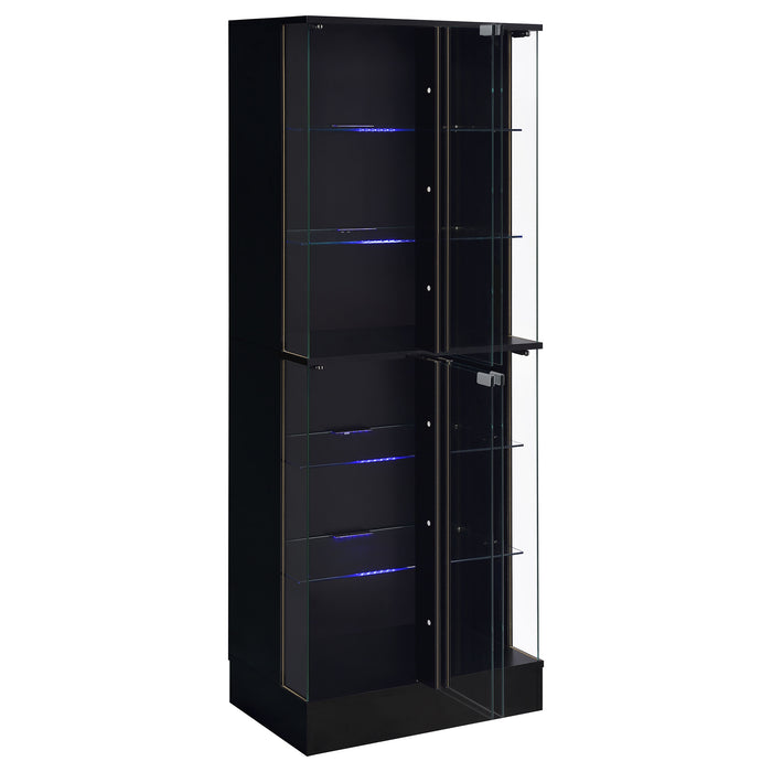 Cabra 4-door LED Curio Display Cabinet Black High Gloss