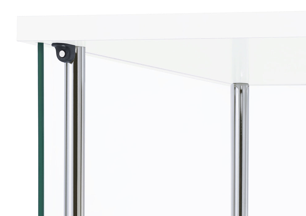Bellatrix 3-shelf Clear Glass Curio Cabinet White