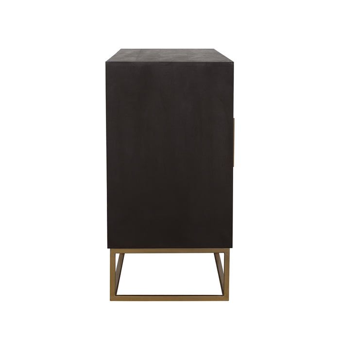 Zara 2-door 57-inch Wood Accent Storage Cabinet Black Walnut