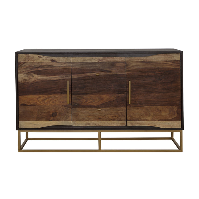 Zara 2-door 57-inch Wood Accent Storage Cabinet Black Walnut