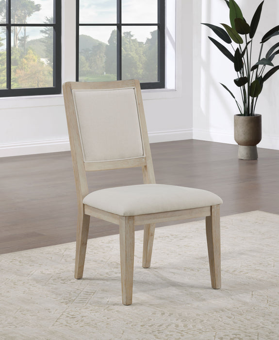 Trofello Upholstered Dining Side Chair White Washed and Beige (Set of 2)