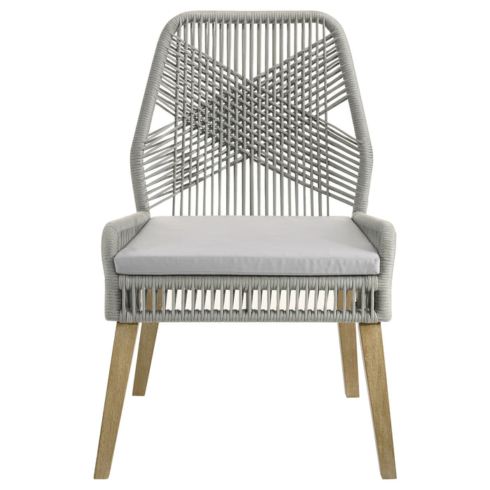 Nakia Woven Back Side Chairs Grey (Set of 2)