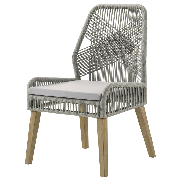 Nakia Woven Back Side Chairs Grey (Set of 2)