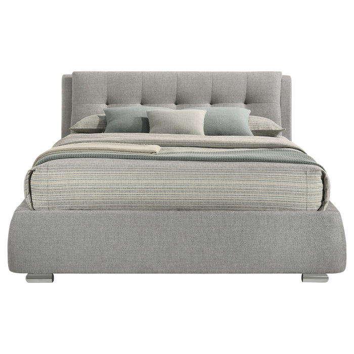 Fenbrook Upholstered Queen Storage Panel Bed Grey
