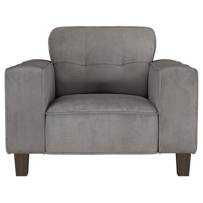 Deerhurst Upholstered Tufted Track Arm Accent Chair Charcoal