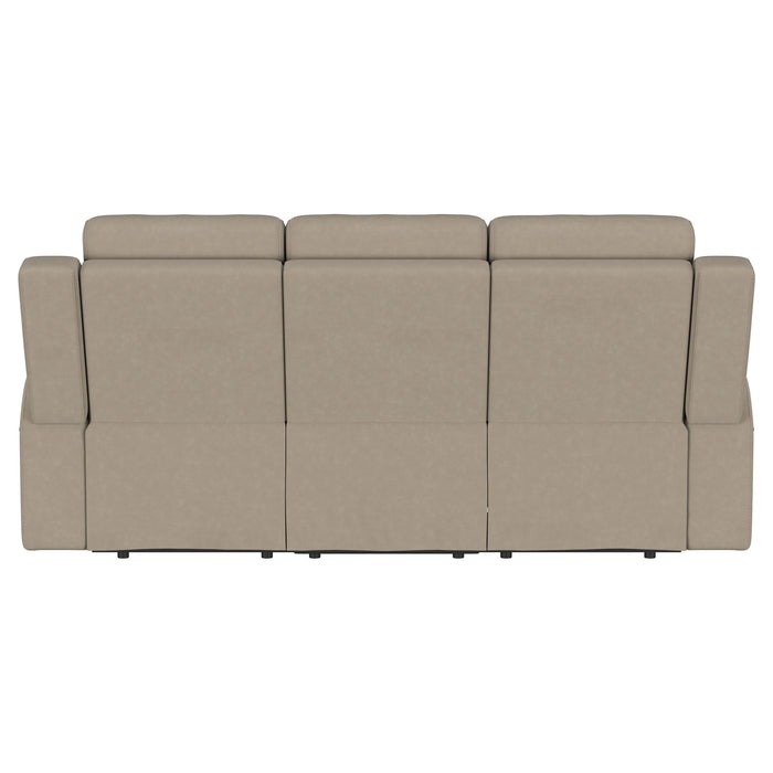Brentwood Upholstered Motion Reclining Sofa Taupe
