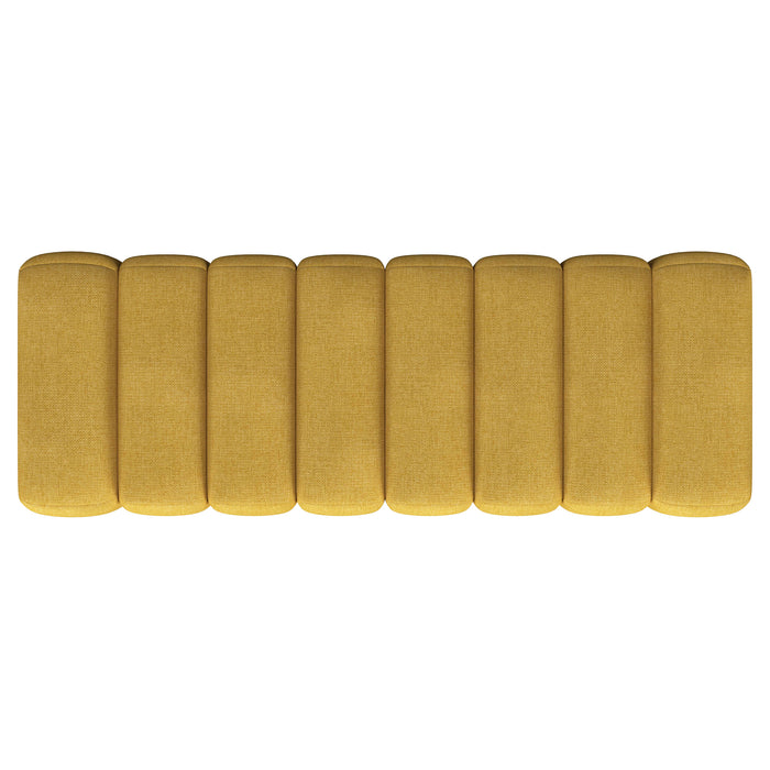 Summer Upholstered Channel Tufted Accent Bench Mustard Yellow