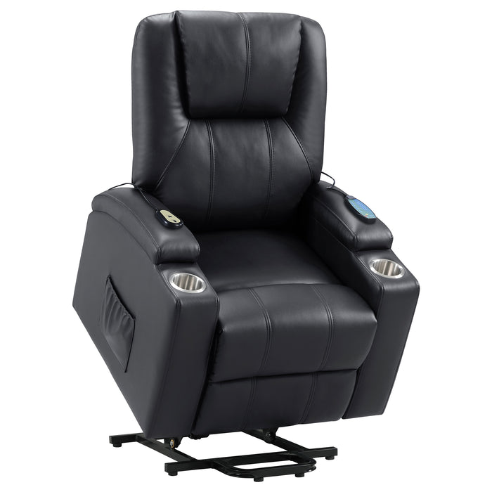 Armstrong Tufted Faux Leather Power Lift Massage Recliner Espresso