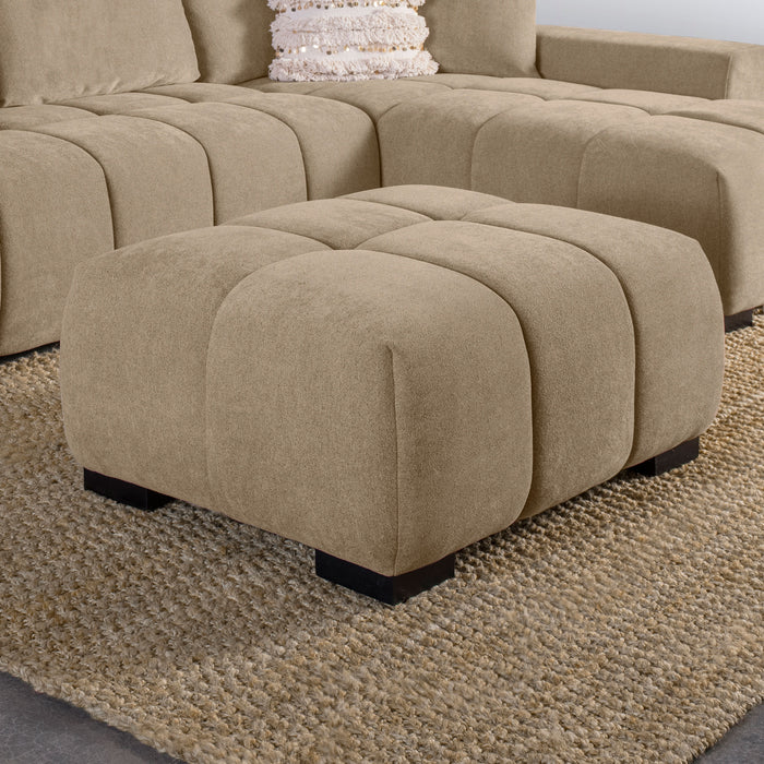 Octavia Tufted Upholstered Rectangular Ottoman Camel