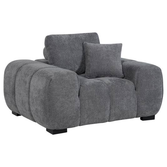 Octavia Tufted Upholstered Accent Chair Charcoal Grey