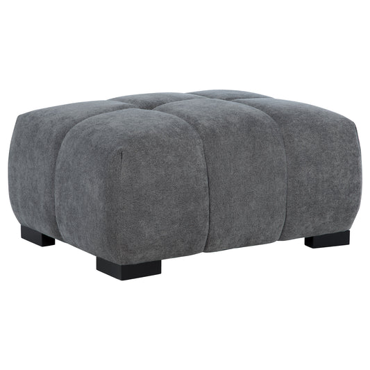 Octavia Tufted Upholstered Rectangular Ottoman Charcoal Grey