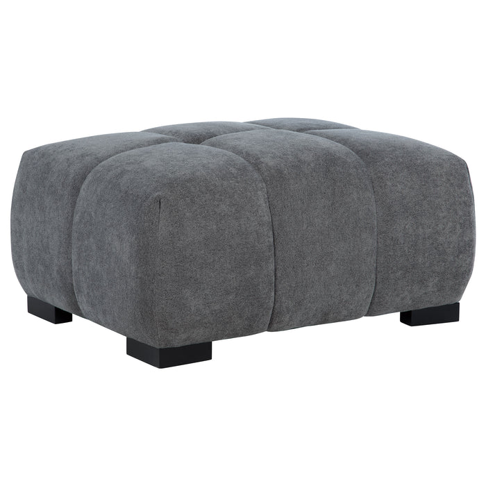 Octavia Tufted Upholstered Rectangular Ottoman Charcoal Grey