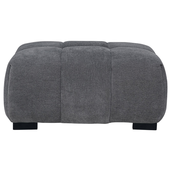 Octavia Tufted Upholstered Rectangular Ottoman Charcoal Grey