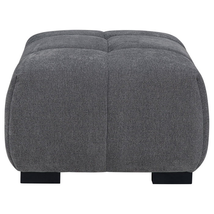 Octavia Tufted Upholstered Rectangular Ottoman Charcoal Grey