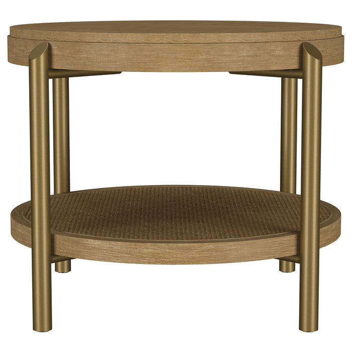 Arini 3-piece Round Coffee and End Table Set Sand Wash