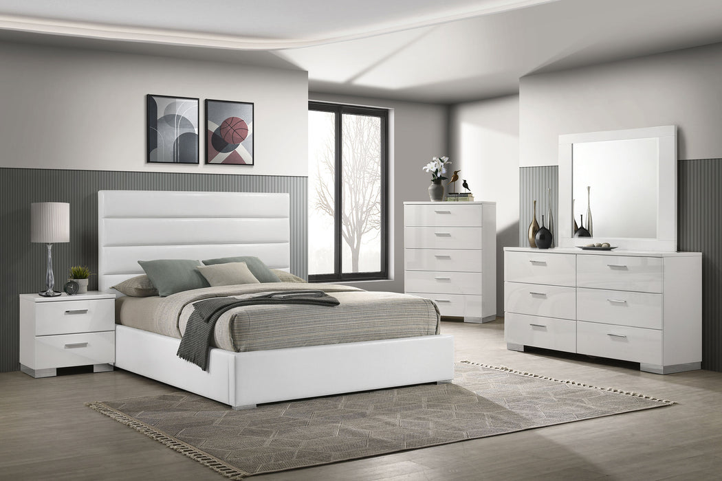 Felicity 5-piece Queen Bedroom Set White High Gloss