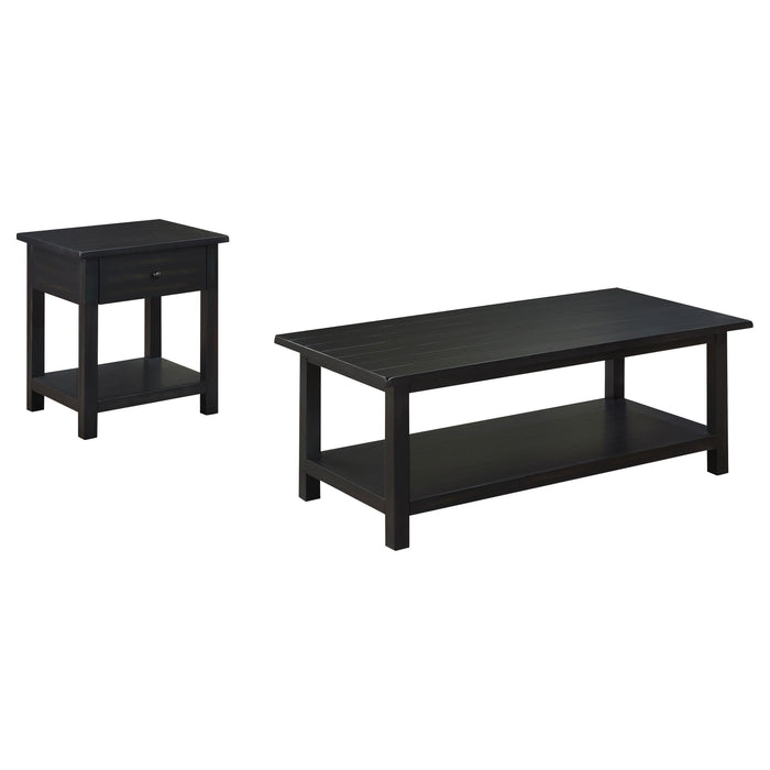 Payne 2-piece Coffee and 1-drawer End Table Set Java