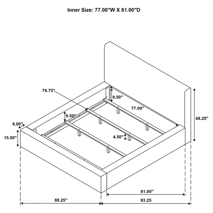 Rebecca Faux Fur Upholstered Eastern King Bed Cream