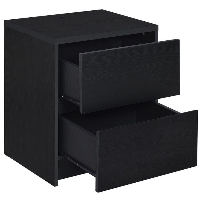 Westpark 2-drawer Nightstand LED Lights and USB Black