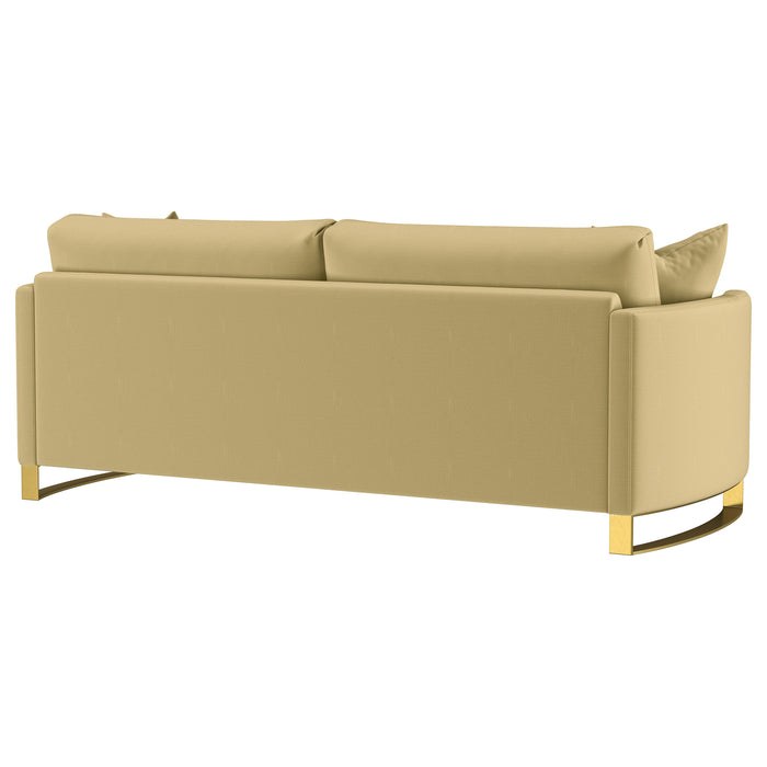 Corliss Upholstered Curved Track Arm Sofa Camel