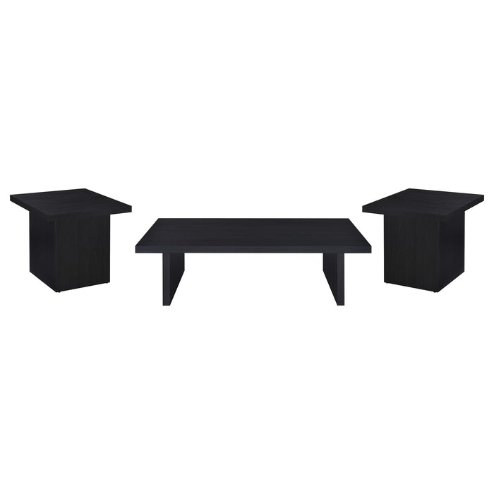 Max 3-piece Rectangular Coffee and End Table Set Black