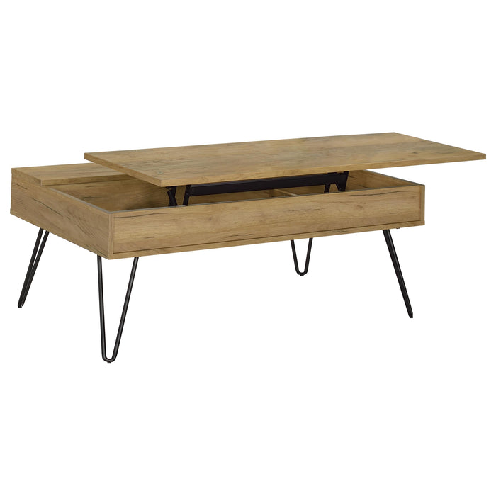 Fanning 3-piece Lift Top Coffee and End Table Set Golden Oak