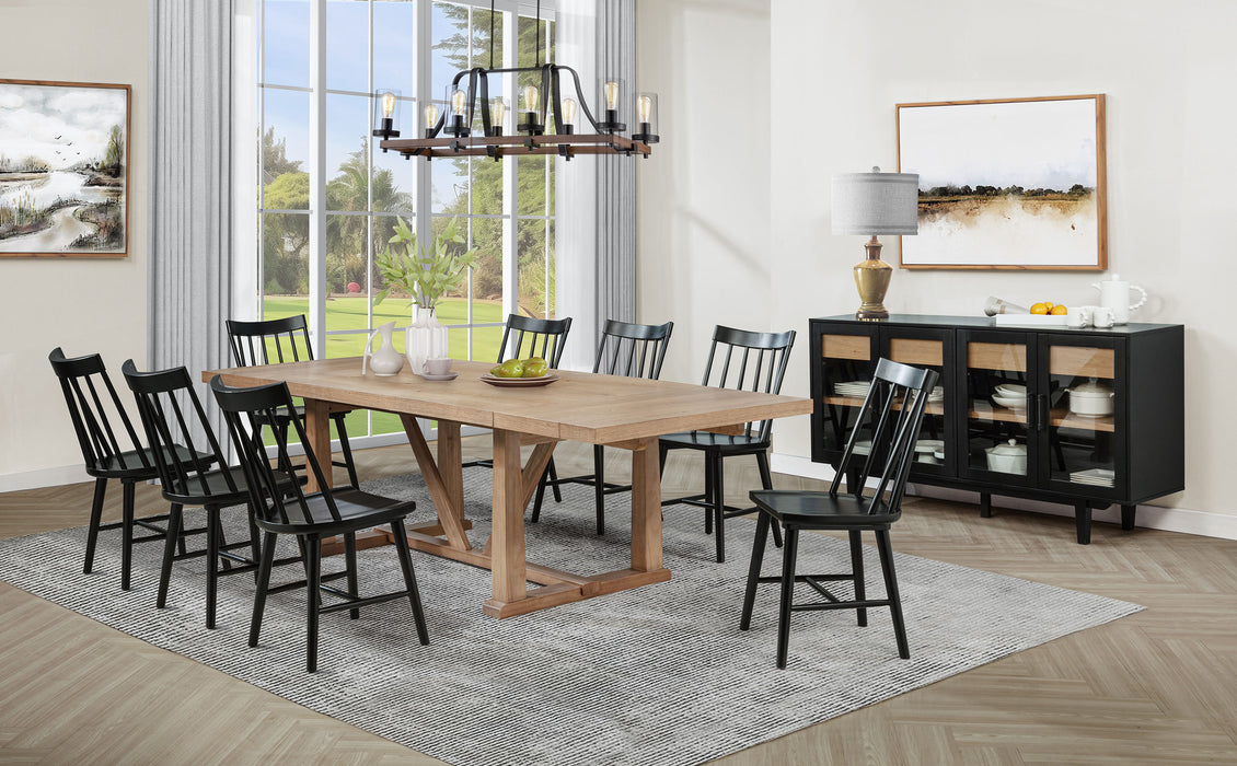 Middleton 9-piece Extension Leaf Dining Set Brown and Black