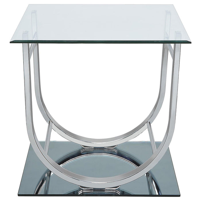 Danville 2-piece Glass Top Coffee and End Table Set Chrome