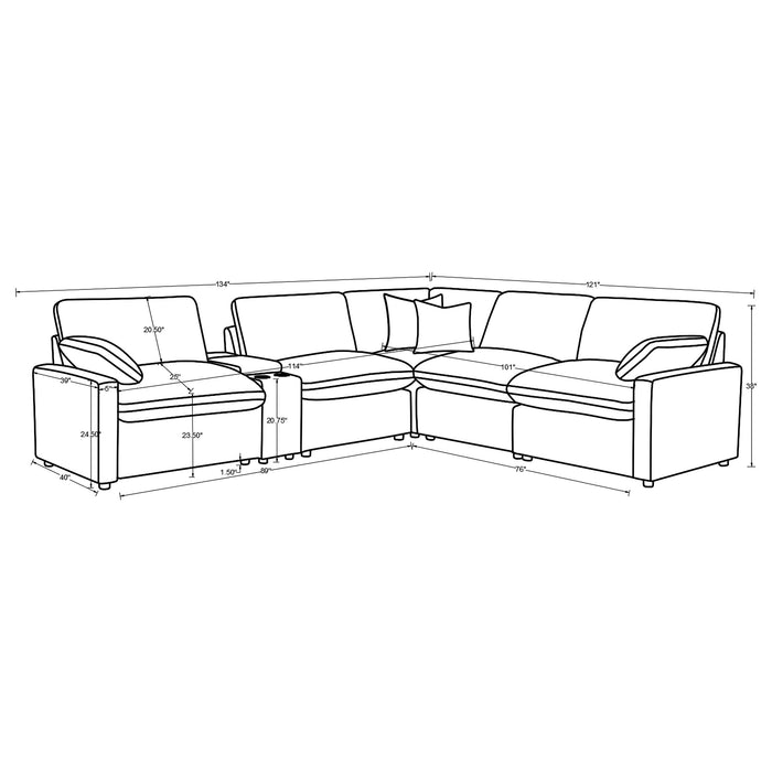 Collins 6-piece Modular Power Reclining Sectional Grey