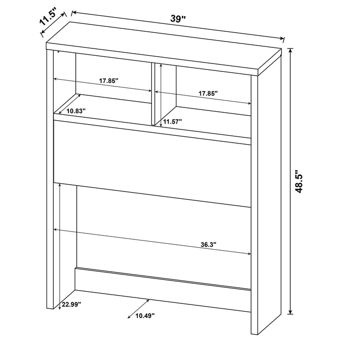 Westpark 3-piece Twin Bedroom Set Bookcase Headboard Black