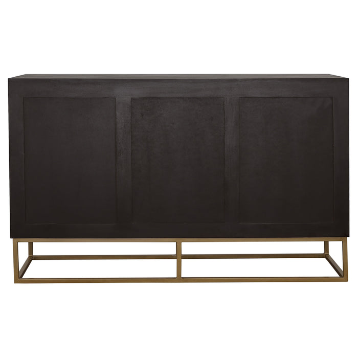 Zara 2-door 57-inch Wood Accent Storage Cabinet Black Walnut