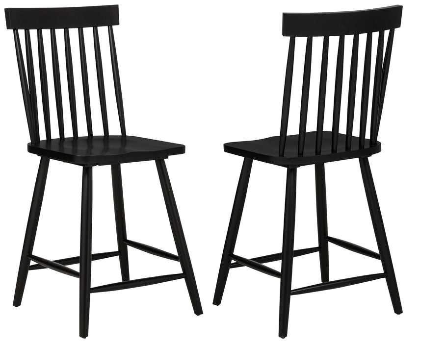Andrews Windsor Counter Height Dining Side Chair Black (Set of 2)