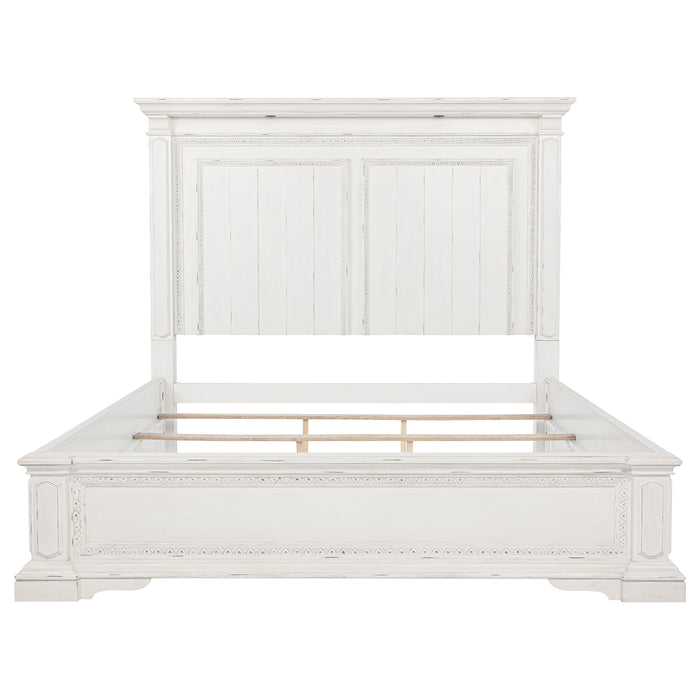 McKinney Queen LED Light Panel Bed Vintage White