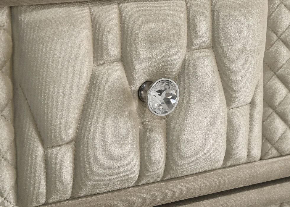 Lorient 8-drawer LED Flame Box Dresser and Mirror Ivory Camel