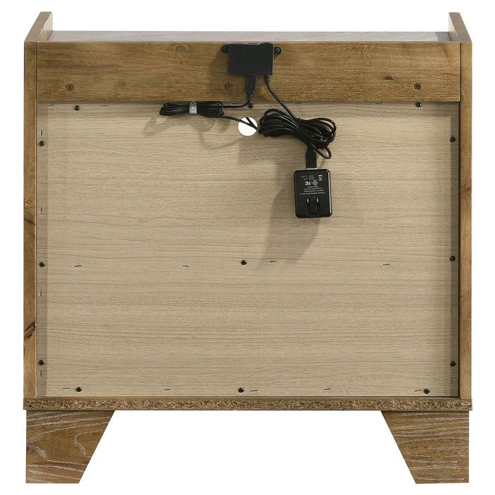 Henderson 1-drawer LED Nightstand Bedside Table Medium Oak