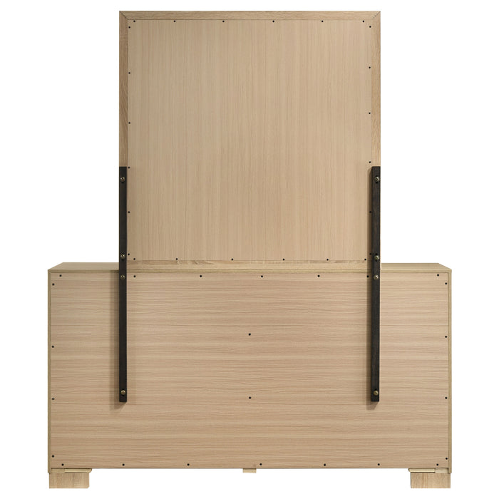 Arielle 6-drawer Bedroom Dresser with Mirror Light Oak