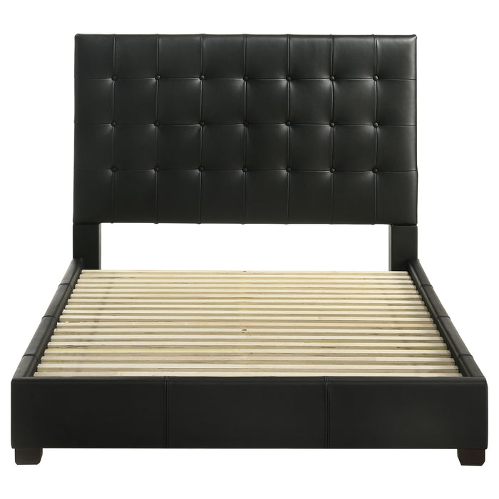 Medley Genuine Leather Eastern King Platform Bed Black