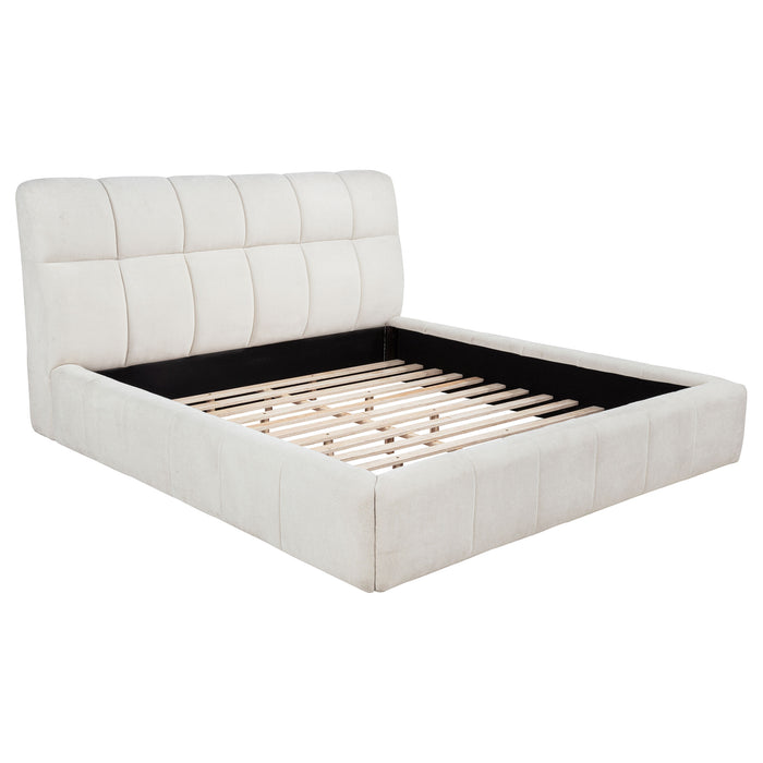 Nollet 48-inch Upholstered California King Platform Bed Cream