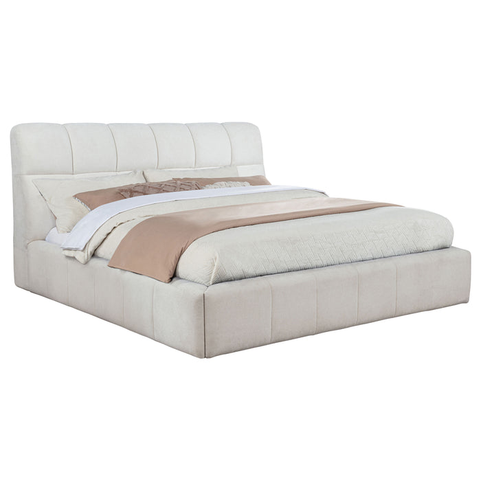 Nollet 48-inch Upholstered California King Platform Bed Cream