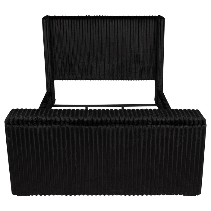 Centergrove Upholstered Queen Wingback TV Bed Black