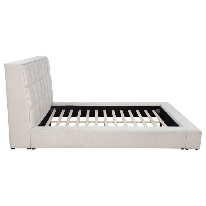 Dreux Upholstered Queen Panel Platform Bed Cream