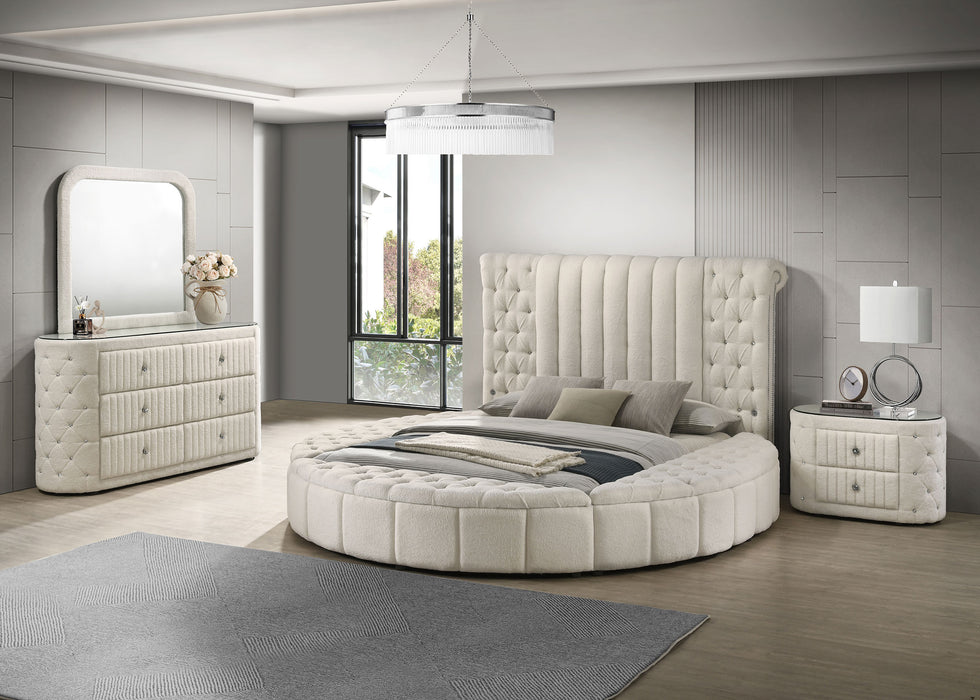 Sonya 4-piece Upholstered Queen Bedroom Set Ivory