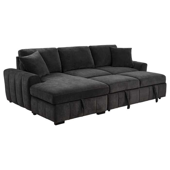 Pastrana Upholstered Sleeper Sectional Sofa LAF Chaise Grey