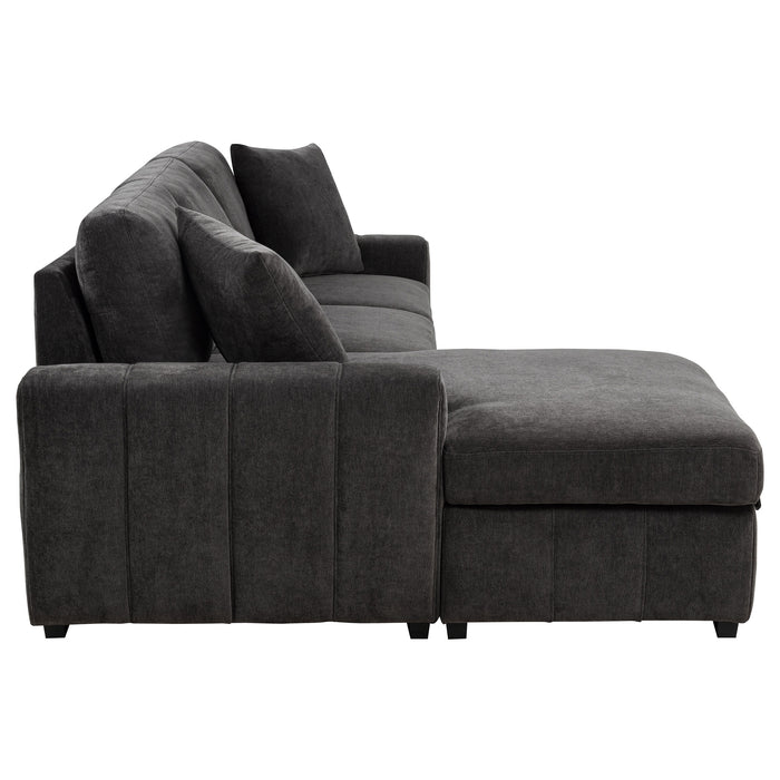 Pastrana Upholstered Sleeper Sectional Sofa LAF Chaise Grey
