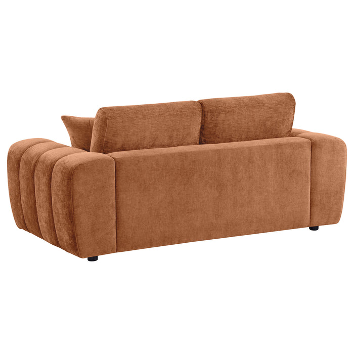 Burnett 2-piece Chenille Upholstered Sofa Set Burnt Orange