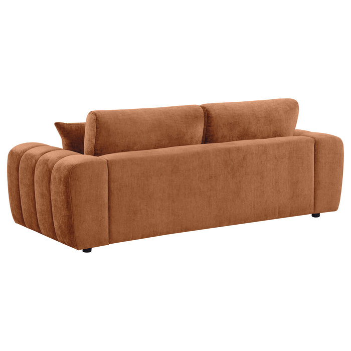 Burnett 3-piece Chenille Upholstered Sofa Set Burnt Orange