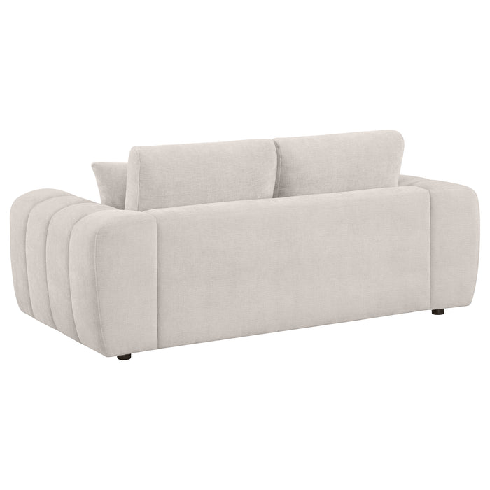 Burnett Chenille Upholstered Wide Arm Loveseat Ivory