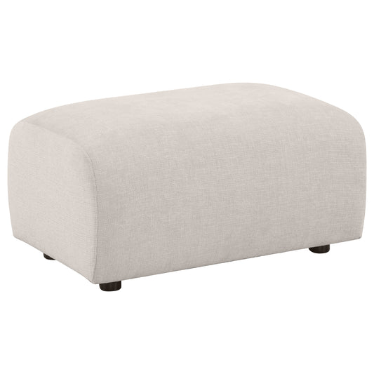 Burnett Chenille Upholstered Ottoman Ivory