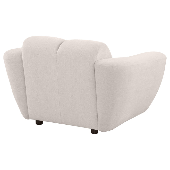 Destino Chenille Upholstered Splayed Arm Accent Chair Greige