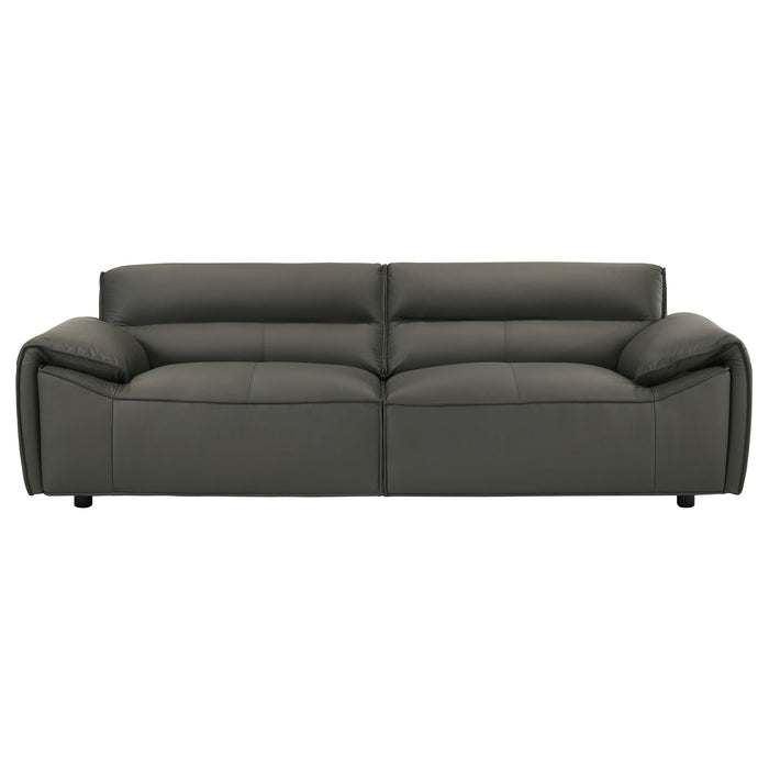 Buxton 2-piece Leather Upholstered Sofa Set Graphite
